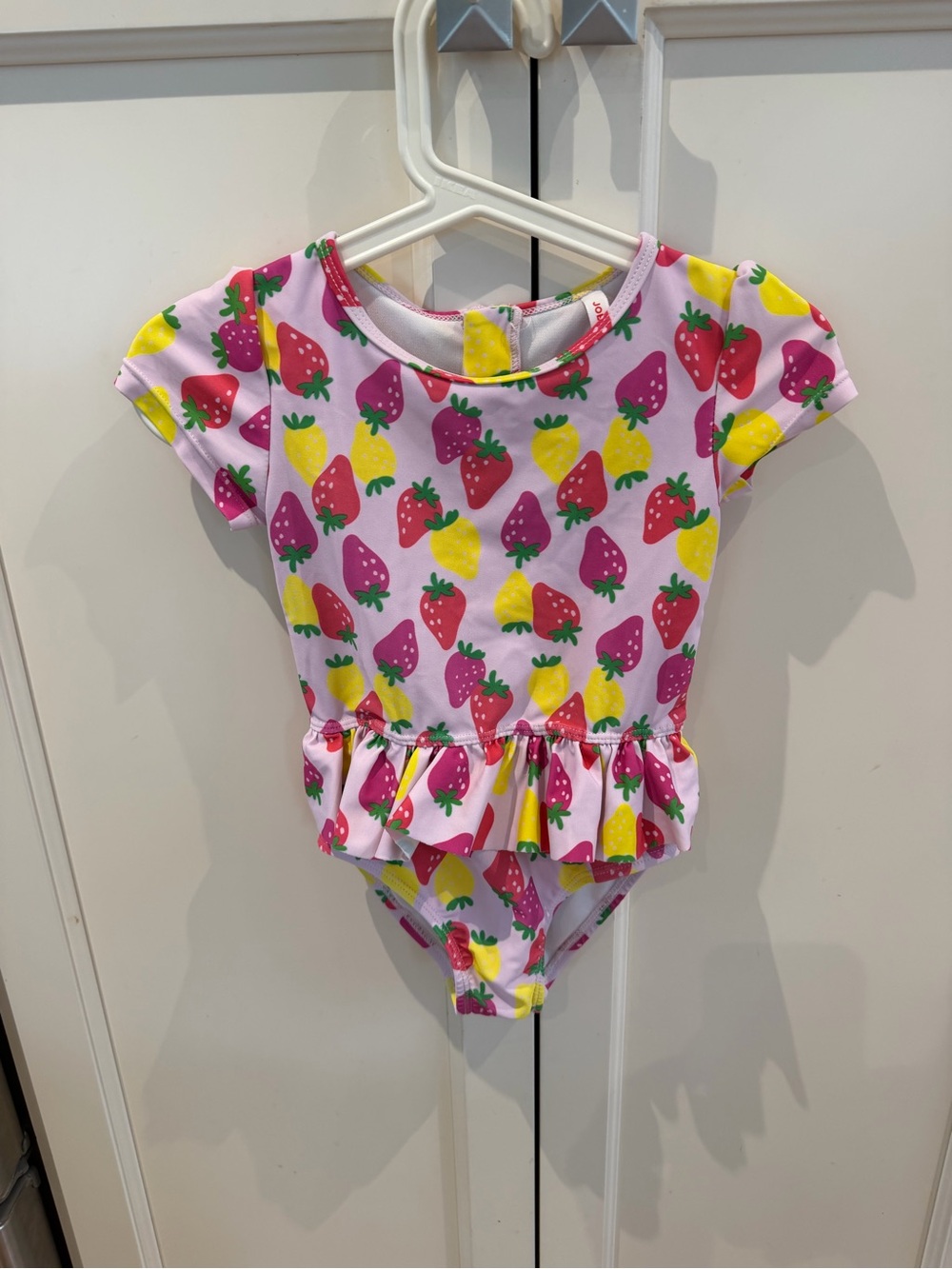 Joe Fresh 3t Strawberry Print Kids Swim Rashguard with Yellow & Green Accents